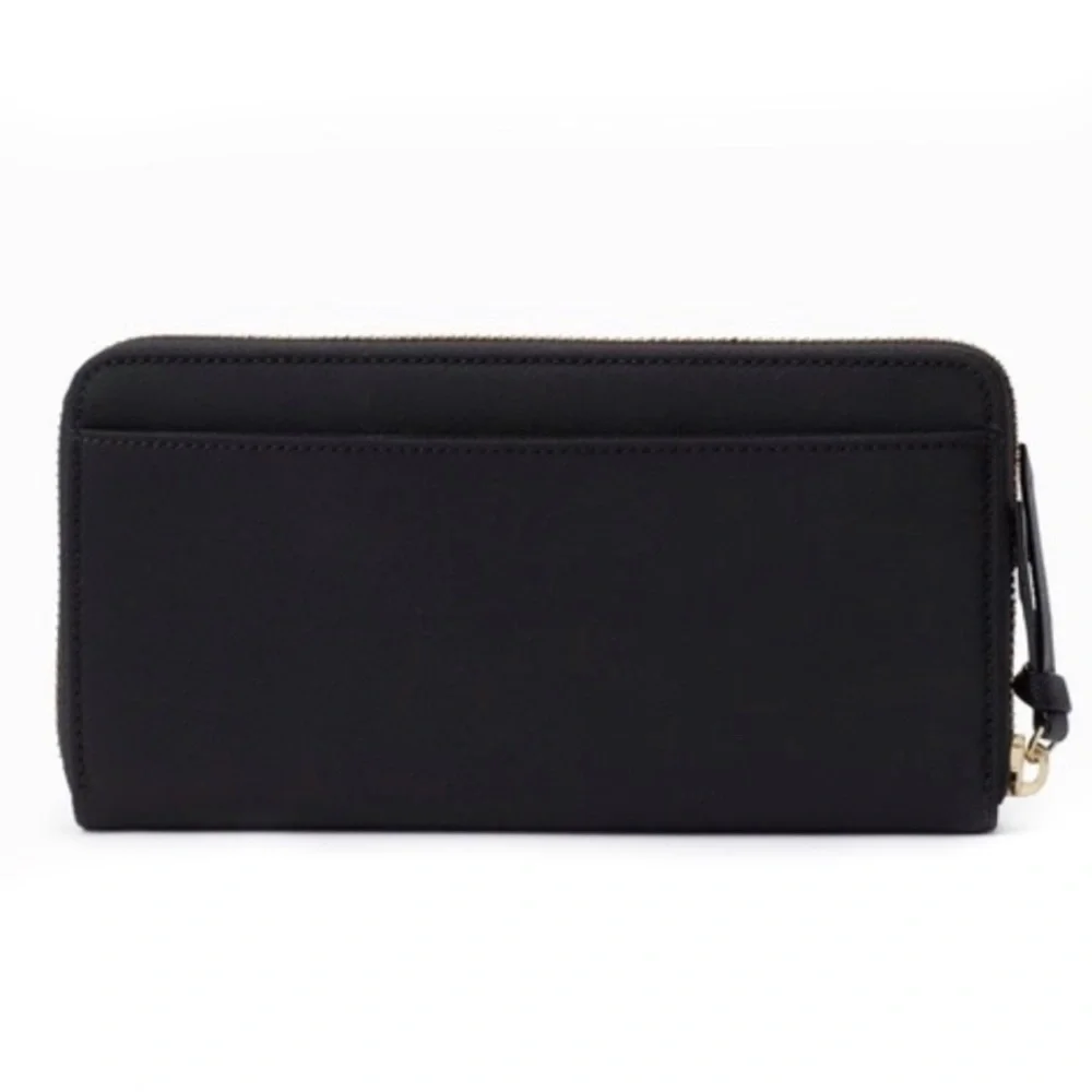 Kate Spade New York Wilson Road Neda Zip Around Wallet Black Nylon Exterior